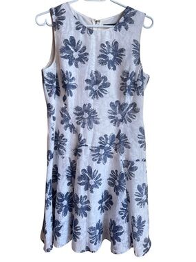 Tommy Hilfiger Floral Fit Flare Dress Blue White Sleeveless Summer A Line Boho